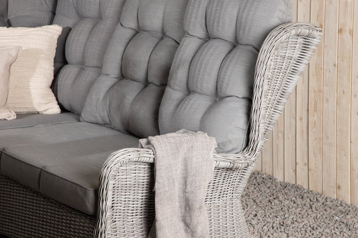 Garden Lounge Set Samui – made of Aluminum & Polyrattan with Glass Coffee Table