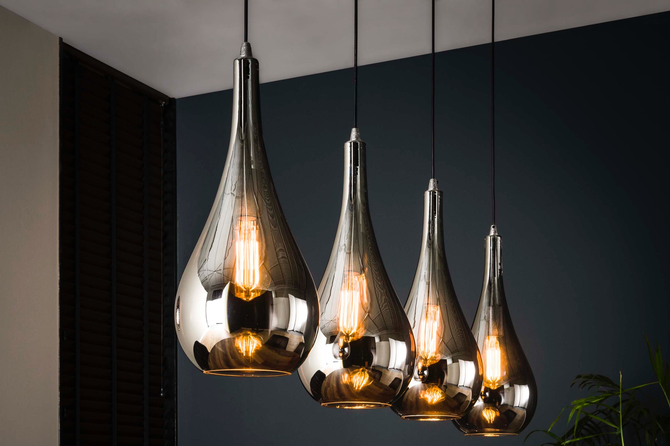 Pendant lamp Mirano – Chrome glass with mirror effect (4-light)