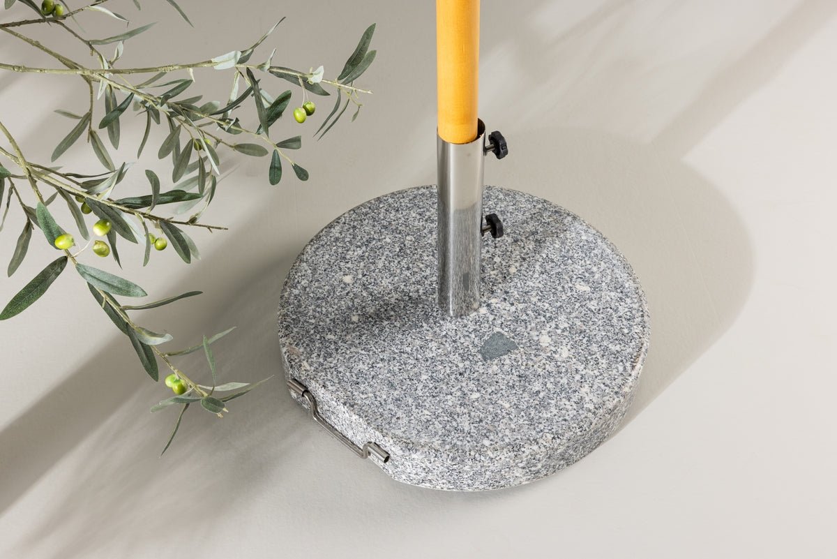 Sunshade Stand Dom - 40 kg Granite Umbrella Stand with Wheels in Gray