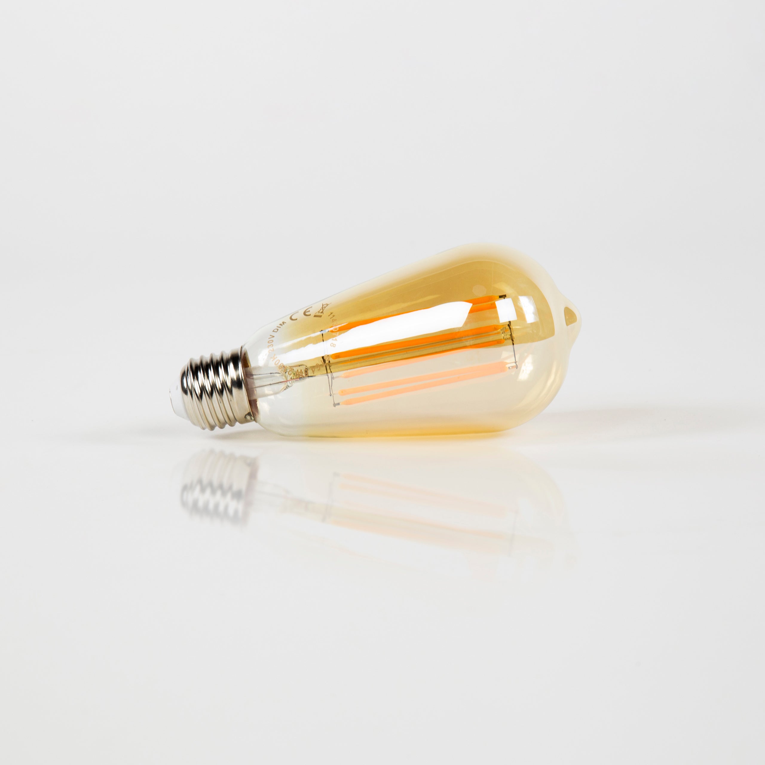 LED-Glühlampe Aura Drop – ST64-E27 mit amberfarbenem Glas