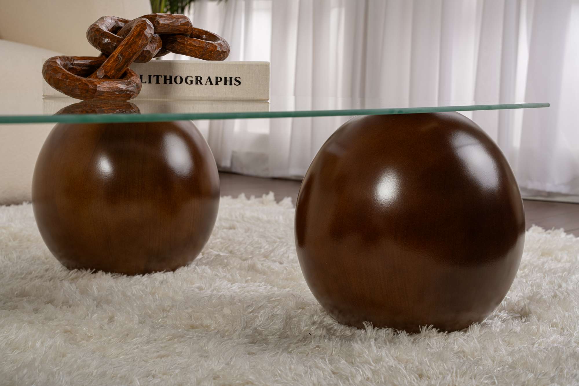 Coffee Table Pavello - with Rectangular, Tempered Glass Tabletop