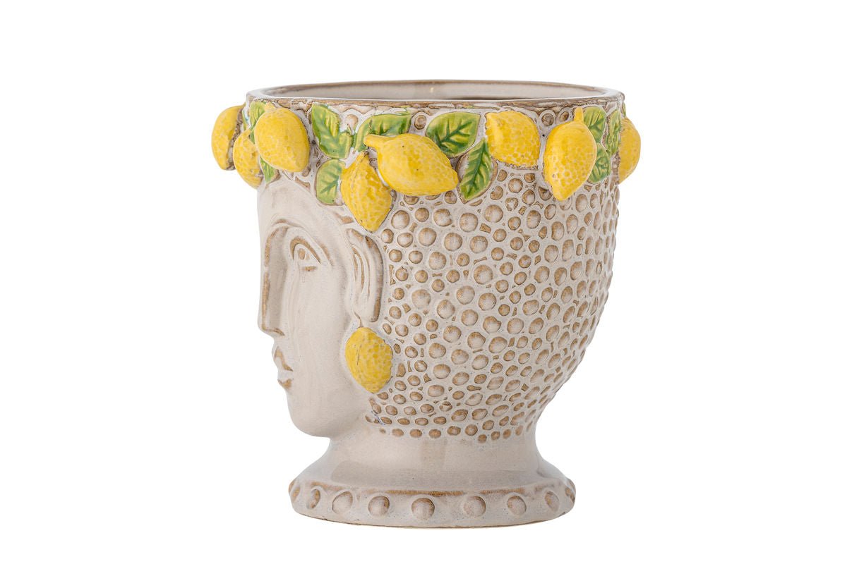 Flower Pot "Amalfi" – Yellow Stoneware