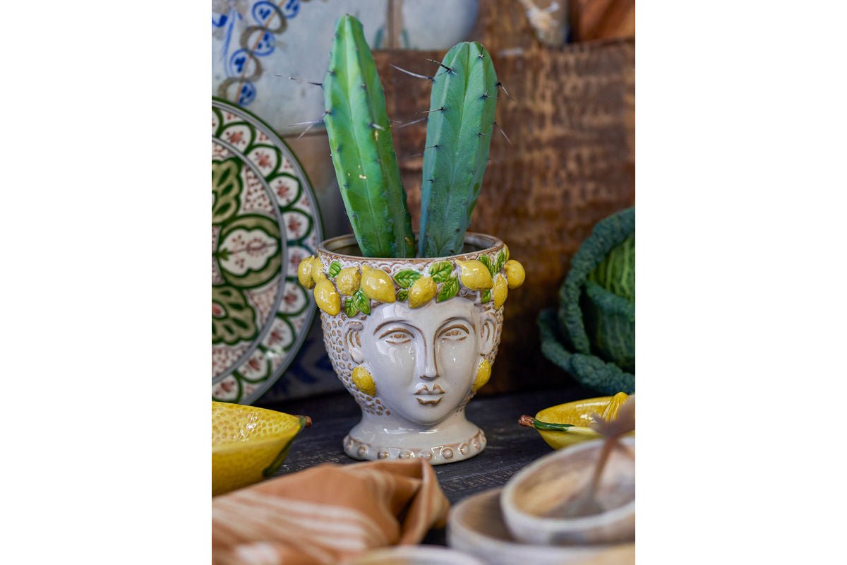 Flower Pot "Amalfi" – Yellow Stoneware