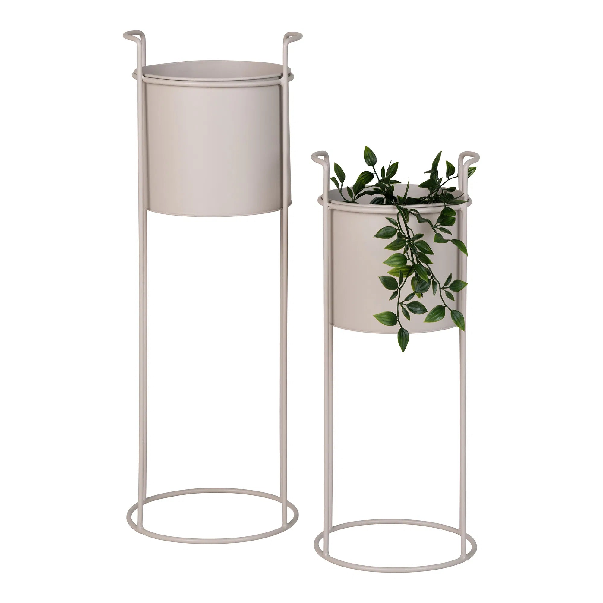 Flowerpot "Salentino" – Sand-colored Steel Look in a Set of 2