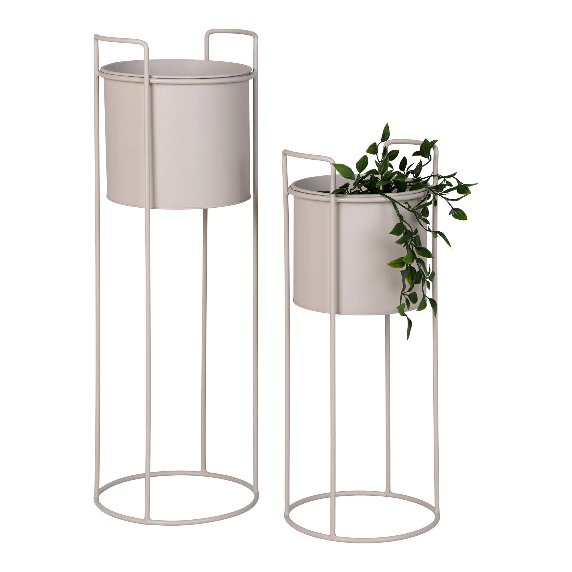 Flowerpot "Salentino" – Sand-colored Steel Look in a Set of 2