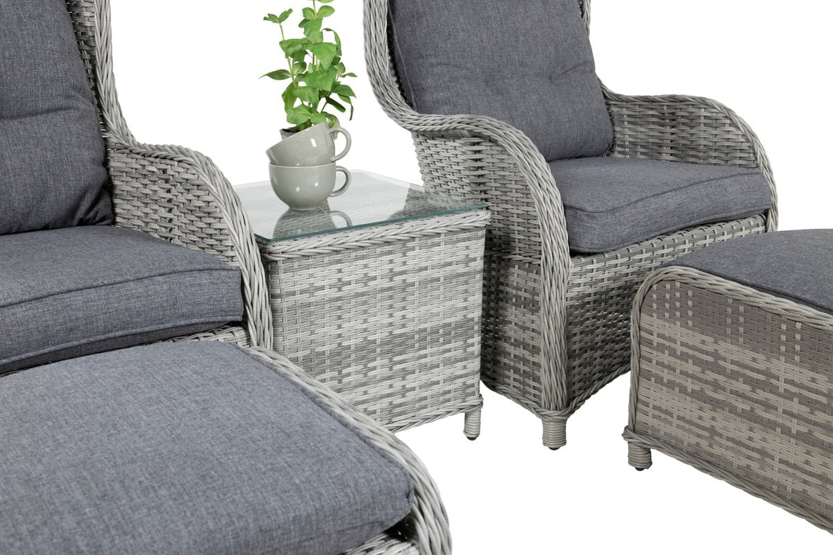 Garden Lounge Set Tarell – 3-piece Set with Armchairs & Table
