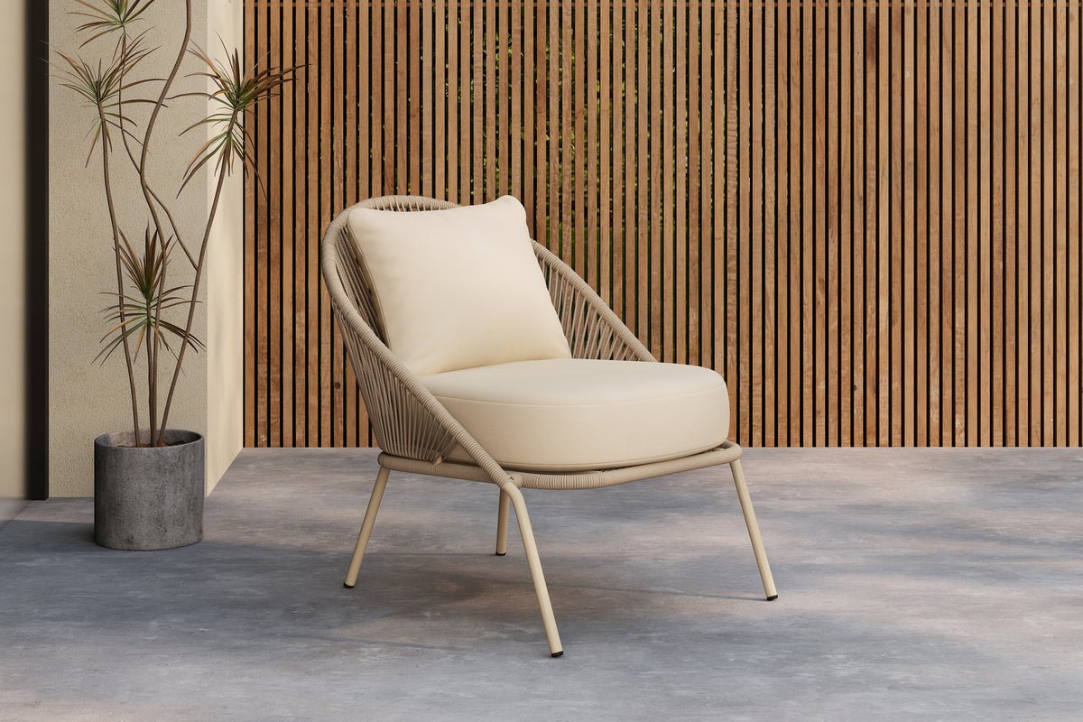 Garden lounge chair Larissa - In the color Beige including cushion