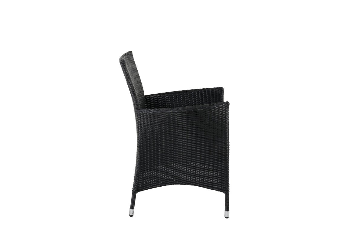 2-piece set - Garden chair Caro made of rattan in Black