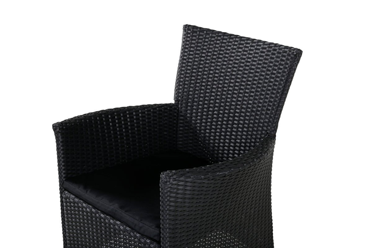2-piece set - Garden chair Caro made of rattan in Black