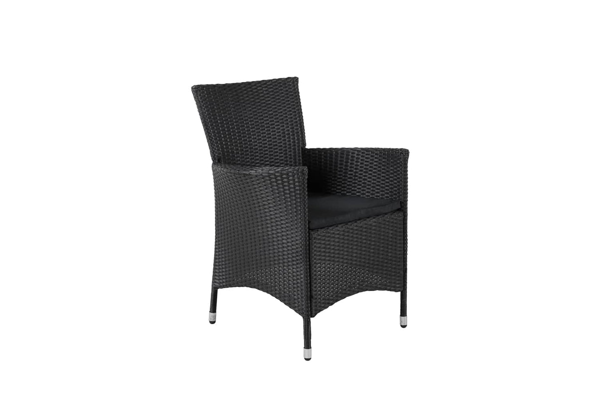 2-piece set - Garden chair Caro made of rattan in Black