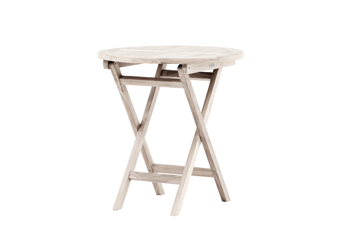 Coffee table Greek - Ø70 made of teak wood in White