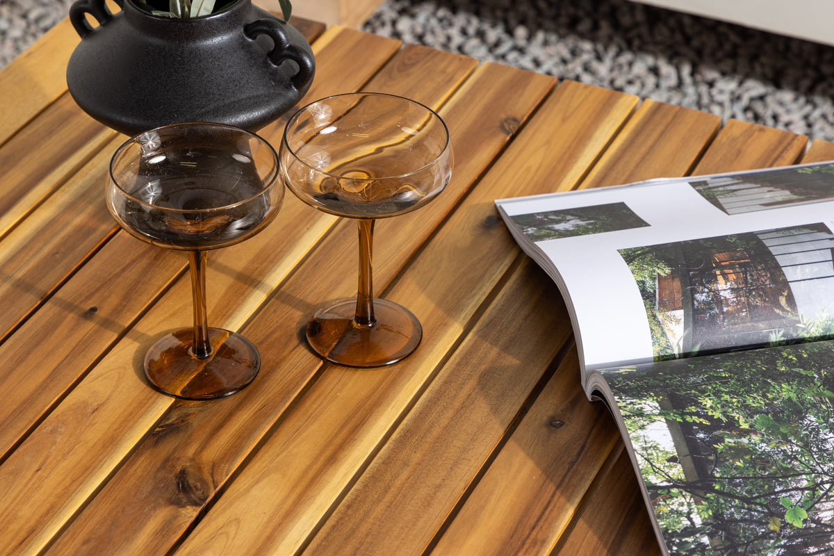 Garden Coffee Table Berit - With Tabletop Made of Acacia in Natural Look