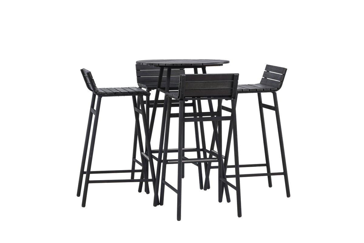 Garden Lounge Set Cavina – 5-piece Set made of Acacia Wood in Black