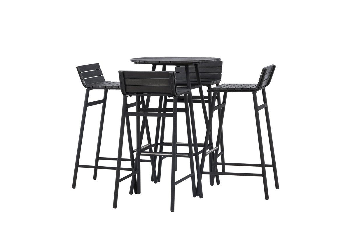 Garden Lounge Set Cavina – 5-piece Set made of Acacia Wood in Black