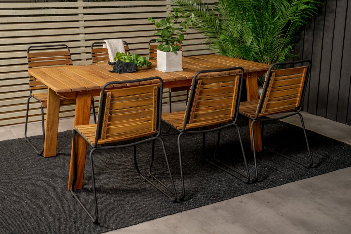 2-piece set - Garden chair Bali made of acacia/metal