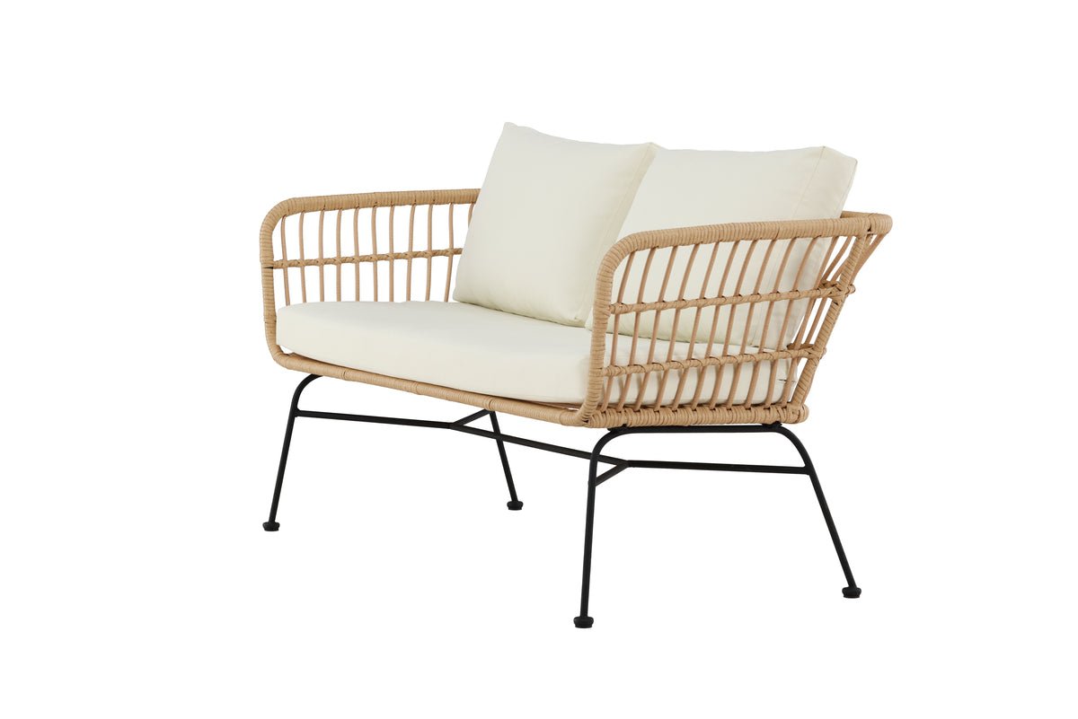 Garden Bench Isolde - In Natural Look or Black incl. Cushion