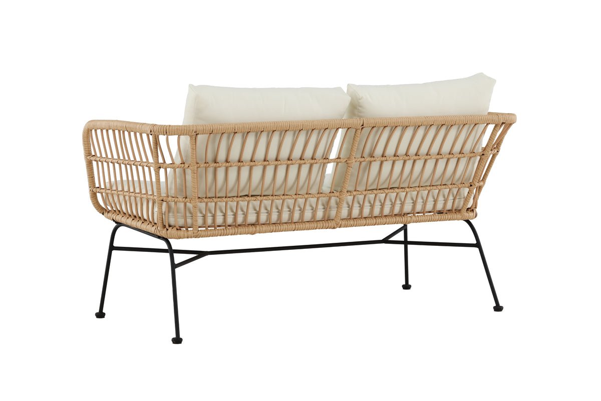 Garden Bench Isolde - In Natural Look or Black incl. Cushion