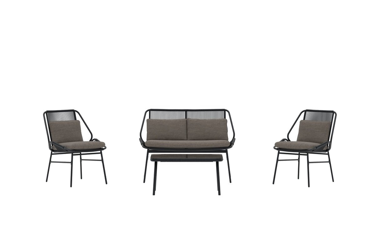 Garten Loungeset Talora – 4 teiliges Set mit Stühlen aus Stahl