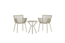 Garden lounge set Aida – 2-piece set in Beige with round table & chairs