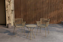 Garden lounge set Aida – 2-piece set in Beige with round table & chairs