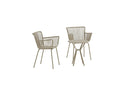 Garden lounge set Aida – 2-piece set in Beige with round table & chairs