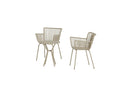 Garden lounge set Aida – 2-piece set in Beige with round table & chairs