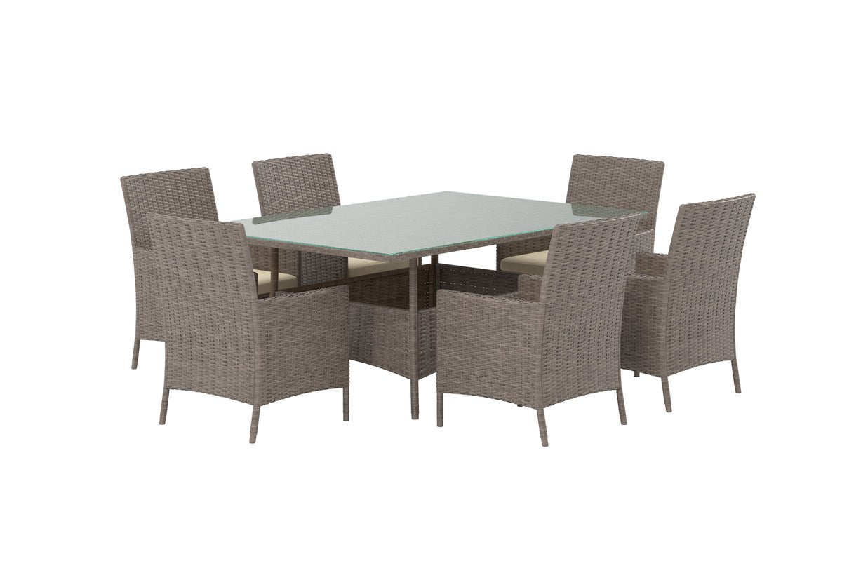 Garden Dining Set Vireta – 7-piece Set made of Synthetic Rattan