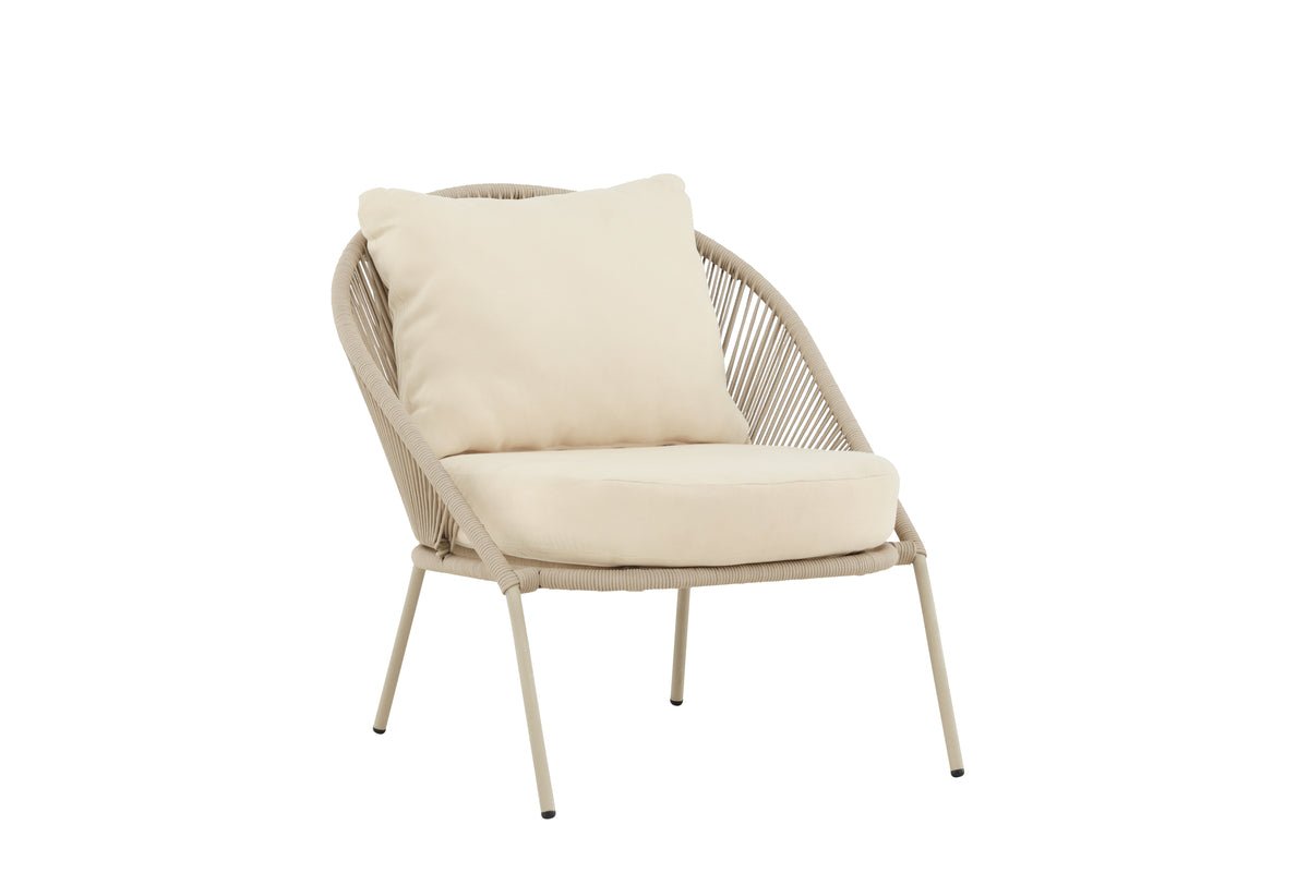 2er Set - Garten Loungesessel Orlina in Beige