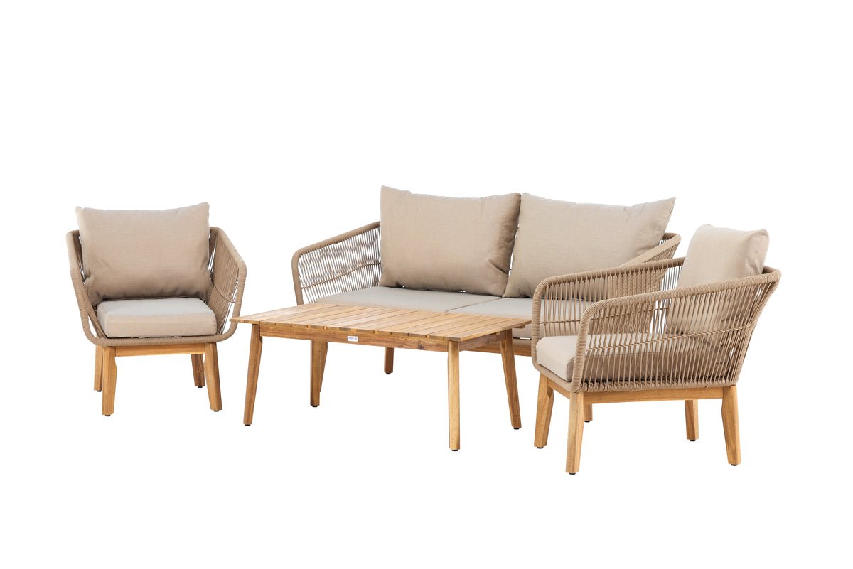 Garten Lounge Set Perano – 4 teiliges Set in Beige