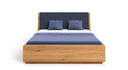 Designer Holzbett Cassian aus massiver Eiche mit Stauraum