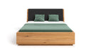 Designer Holzbett Cassian aus massiver Eiche mit Stauraum