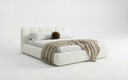 Designer Polsterbett Avelo in Bouclé mit Stauraum