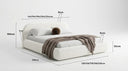 Designer Upholstered Bed Luma in Bouclé with Storage