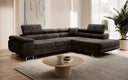 Designer corner sofa Aston with sleeping and folding function in velvet