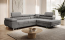 Designer corner sofa Aston with sleeping and folding function in velvet