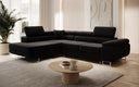 Designer corner sofa Aston with sleeping and folding function in velvet