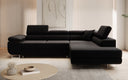Designer corner sofa Aston with sleeping and folding function in velvet
