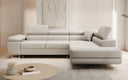 Designer Ecksofa Aston mit Schlaf- und Klappfunktion aus Bouclé