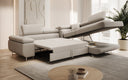 Designer Ecksofa Aston mit Schlaf- und Klappfunktion aus Bouclé