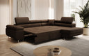 Designer Ecksofa Aston mit Schlaf- und Klappfunktion aus Bouclé