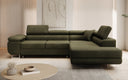 Designer Ecksofa Aston mit Schlaf- und Klappfunktion aus Bouclé