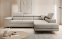 Designer Ecksofa Aston mit Schlaf- und Klappfunktion aus Bouclé