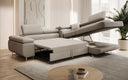 Designer Ecksofa Aston mit Schlaf- und Klappfunktion aus Bouclé