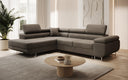 Designer Ecksofa Aston mit Schlaf- und Klappfunktion aus Bouclé