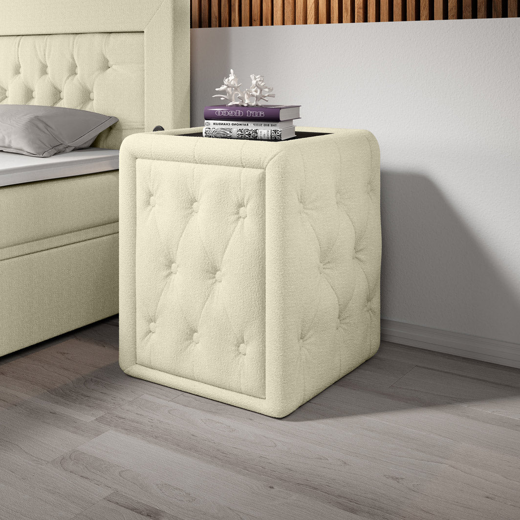 Designer Nightstand Josy in Bouclé