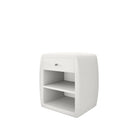 Designer bedside table Lilly with USB port in Bouclé