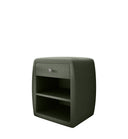 Designer bedside table Lilly with USB port in Bouclé
