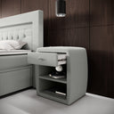 Designer bedside table Lilly with USB port in Bouclé