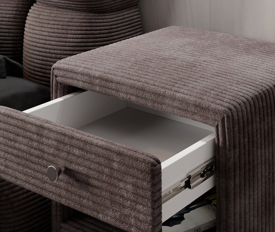 Designer bedside table Amy in corduroy