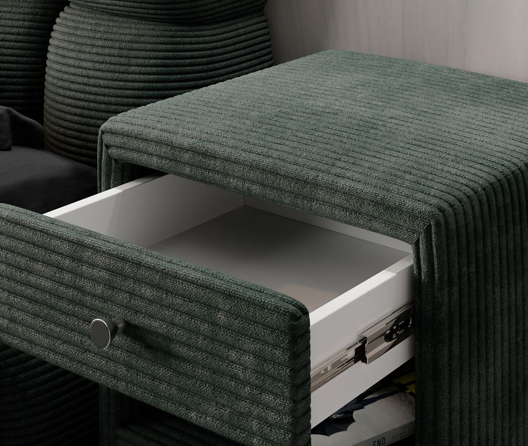 Designer bedside table Amy in corduroy